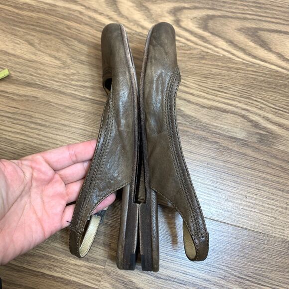 Frye Leather Carson Sling Back Womens Size 8.5 M Shoes Ballet Flats Brown - Picture 3 of 9